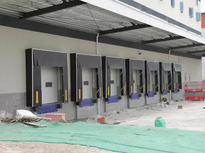 Buy Black PVC Fabric Industrial Retractable Dock Shelter Scratch Resistant Front online manufacture