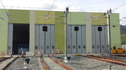 Buy ISO 9001 Auto Industrial Folding Doors Railway Maintenance Station Door online manufacture