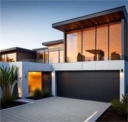 Buy Villa Frameless Steel Panel Sectional Black Automatic Garage Door online manufacture