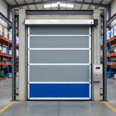 Buy Operating temperature range minus 20 degrees Celsius to 60 degrees Celsius Industrial Fast Door incorporating powersupply 50 60Hz and windresistance up to 120 kmh for industrial operations online manufacture