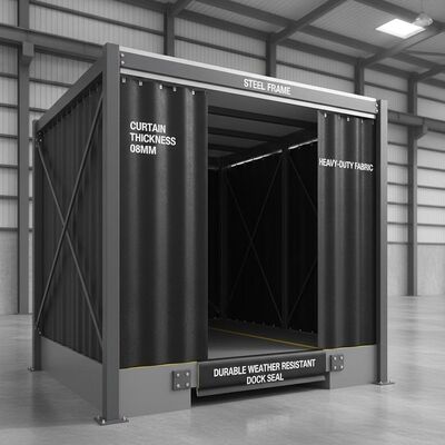 Buy Curtain Thickness 08mm Industrial Loading Dock Shelter Heavy-duty Fabric Steel Frame Durable Weather Resistant Dock Seal online manufacture