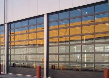 Transparent Aluminum Industrial Sectional Doors For Fire Protection Exhibition Halls