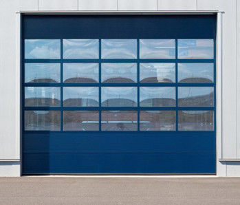Customized Commercial Sectional Door Insulated Double Layer Transparent Window