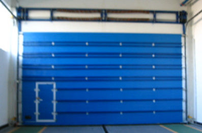 Blue Color Electric Sectional Garage Doors Coated Photoelectric Sensors