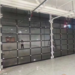 Full Vision Customized Modern Fully Transparent Insulated Segmented Elevated Aluminum Frame Transparent Garage Door