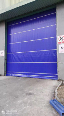 Blue Industrial Fabric Roll Up Doors Security Protection Fast Stacking Doors