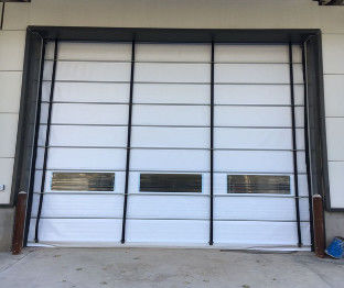 Industrial Vertical Lift Fabric Doors With PVC Window Opening speed 0.8 - 1.2m/s