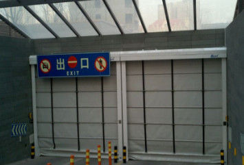 Dark Blue Vertical Lift Fabric Doors For Industry Airports Shipyards